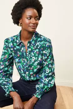 Рубашка с декоративным воротником Love & Roses, синий