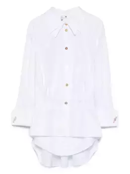 Рубашка с декорированными манжетами Elisabetta Franchi, белый