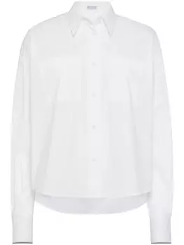 Рубашка с декором Monili Brunello Cucinelli, белый