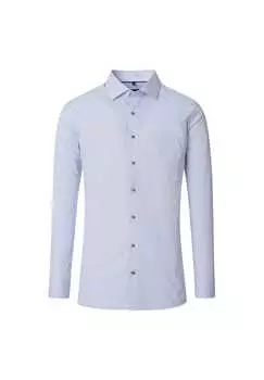 Рубашка с деловым принтом современный крой Casamoda, голубой