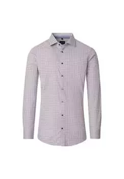 Рубашка с деловым принтом современный крой Venti, бежевый