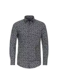 Рубашка с деловым принтом современный крой Venti, синий