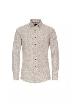 Рубашка с деловым принтом современный крой Venti, оранжевый