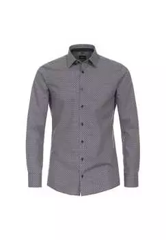 Рубашка с деловым принтом современный крой Venti, синий