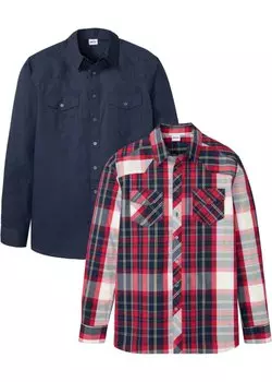 Рубашка с длинным рукавом (2 шт) John Baner Jeanswear, синий