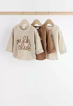 Рубашка с длинным рукавом 3 PACK, REGULAR FIT Next, бежевый