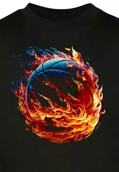 Рубашка с длинным рукавом BASKETBALL ON FIRE F4NT4STIC, черный