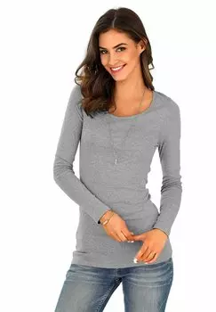 Рубашка с длинным рукавом Bench, цвет schwarz / grau meliert