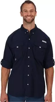 Рубашка с длинным рукавом Big & Tall Bahama II Columbia, цвет Collegiate Navy