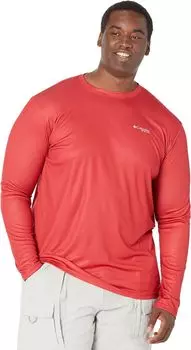 Рубашка с длинным рукавом Big & Tall Terminal Tackle PFG Fish Flag Columbia, цвет Red Spark/White