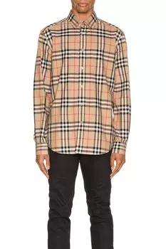 Рубашка с длинным рукавом Burberry, цвет Archive Beige Check