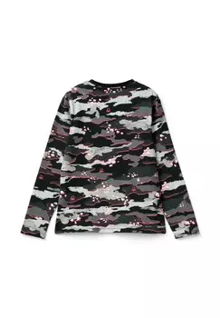 Рубашка с длинным рукавом CAMOUFLAGE WITH NEON DETAILS United Colors of Benetton, черный
