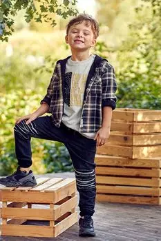 Рубашка с длинным рукавом Coccodrillo клетчатая толстовка с капюшоном