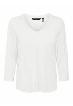 Рубашка с длинным рукавом Curve Oberteil Vero Moda, белоснежная