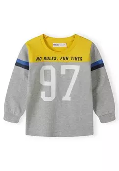 Рубашка с длинным рукавом CUT AND SEW MINOTI, цвет grey yellow blue