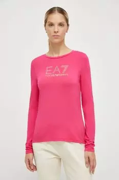 Рубашка с длинным рукавом EA7 Emporio Armani, розовый