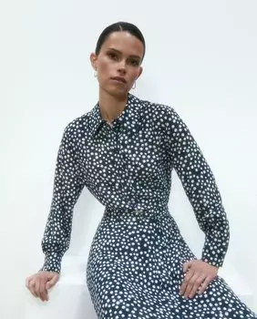 Рубашка с длинным рукавом El Corte Ingls, темно-синий