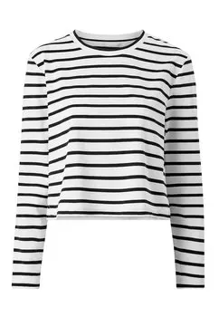 Рубашка с длинным рукавом Ellos Collection, черно-белая