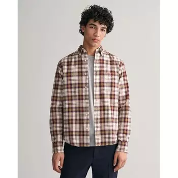 Рубашка с длинным рукавом Gant Reg Ut Brushed Oxford Check, бежевый