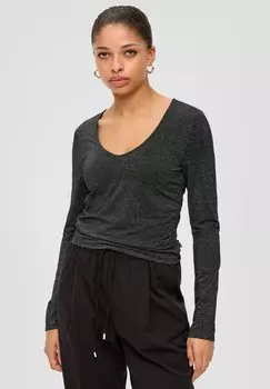 Рубашка с длинным рукавом GLITZER-MIT RAFFUNGEN QS, цвет schwarz