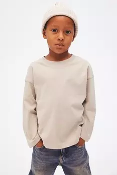 Рубашка с длинным рукавом H&M, бежевый