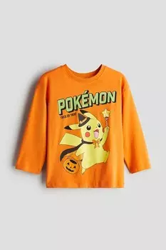 Рубашка с длинным рукавом H&M, оранжевый