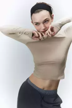 Рубашка с длинным рукавом H&M, серый