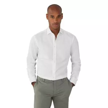 Рубашка с длинным рукавом Hackett Cot Tencel Mul Trim, белый