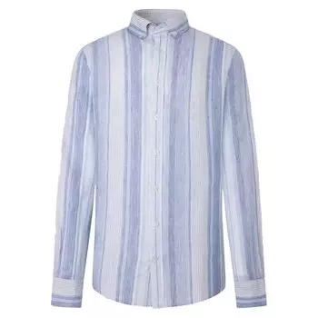 Рубашка с длинным рукавом Hackett Linen Multi Stripe, синий