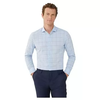 Рубашка с длинным рукавом Hackett Linen Windowpane, синий