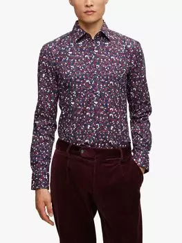 Рубашка с длинным рукавом и абстрактным рисунком BOSS H-Hank Kent HUGO BOSS, мульти