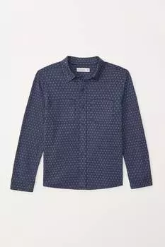Рубашка с длинным рукавом и логотипом Abercrombie & Fitch, синий