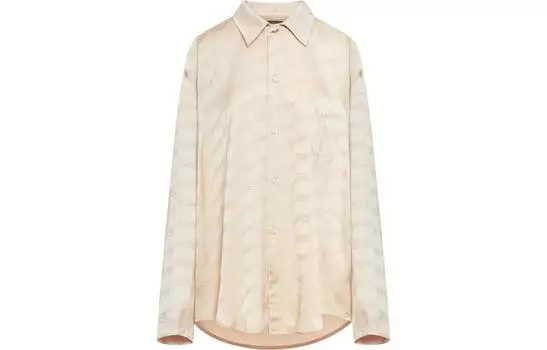 Рубашка с длинным рукавом и логотипом-монограммой Balenciaga, Ecru