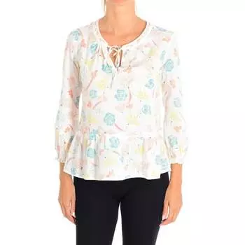 Рубашка с длинным рукавом и открытым воротником 5yr55q945 женщина United Colors Of Benetton, мультиколор