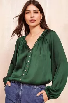 Рубашка с длинным рукавом и пуговицами спереди из фольги Friends Like These, зеленый