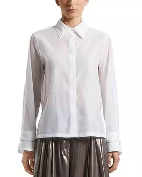 Рубашка с длинным рукавом и скрытой планкой Peserico, белый