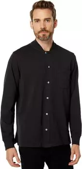 Рубашка с длинным рукавом и воротником в рубчик Good Man Brand, черный