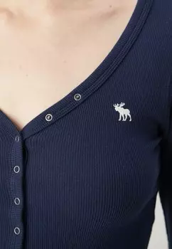Рубашка с длинным рукавом ICON HENLEY Abercrombie & Fitch, темно-синий