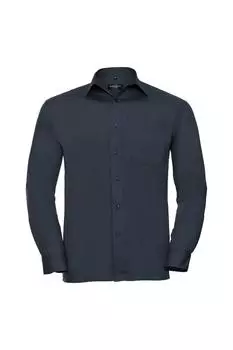 Рубашка с длинным рукавом из коллекции Russell, темно-синий