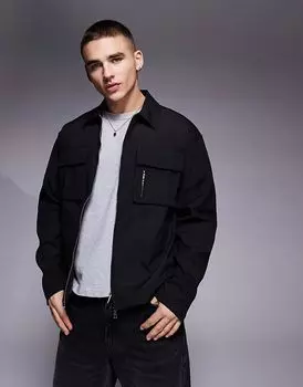 Рубашка с длинным рукавом из плотного нейлона черного цвета The Couture Club