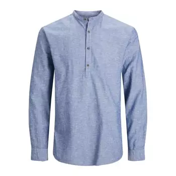 Рубашка с длинным рукавом Jack & Jones Black Summer Half Placket, синий