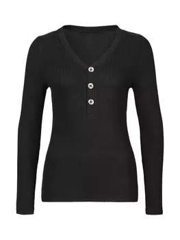 Рубашка с длинным рукавом LASCANA, черный