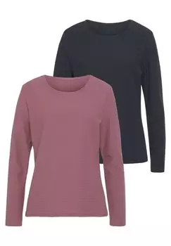 Рубашка с длинным рукавом LASCANA, цвет beere, navy