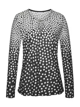 Рубашка с длинным рукавом LASCANA, цвет schwarz-creme bedruckt