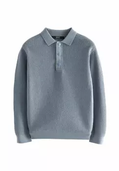 Рубашка с длинным рукавом LONG SLEEVE TEXTURED REGULAR FIT Next, синий