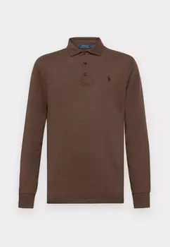 Рубашка с длинным рукавом LUXURY JERSEY POLO COLLAR PULLOVER Ralph Lauren, темно-коричневый