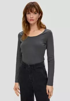 Рубашка с длинным рукавом MIT SCOOP NECK s.Oliver, цвет dunkelgrau