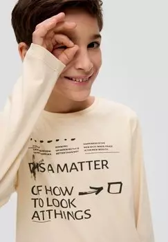 Рубашка с длинным рукавом MIT STATEMENT-PRINT s.Oliver, цвет helles sand