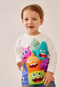 Рубашка с длинным рукавом MONSTER CHARACTER, REGULAR FIT Next, белый