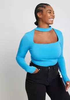 Рубашка с длинным рукавом NA-KD, синий